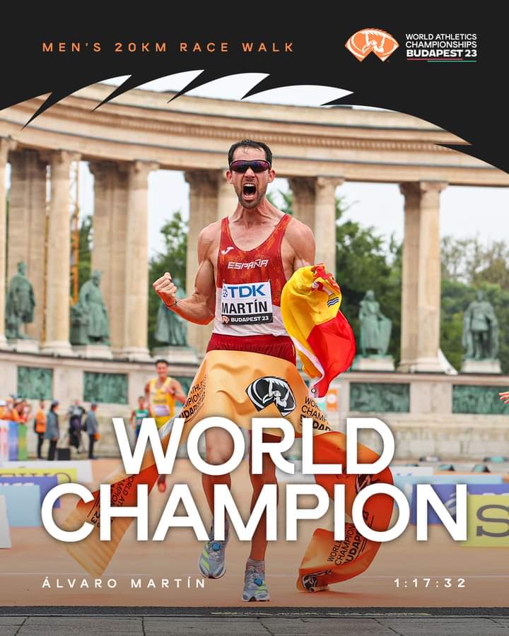 الإسباني ألفارو مارتن يحصد الميدالية الذهبية بسباق 20 كم مشي للرجال